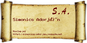 Simonics Adorján névjegykártya